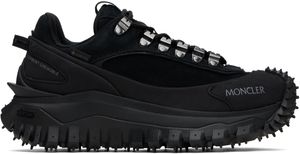 Moncler Black Trailgrip Apex Leather & Suede Sneakers