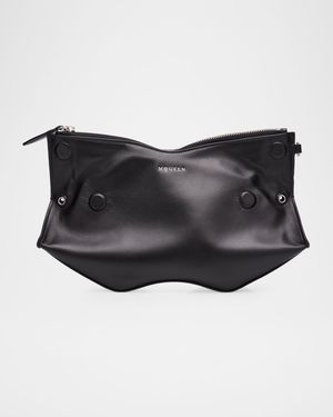 Manta Sculptural Smooth Leather Clutch Bag