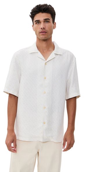 BOSS C-Lars Short Sleeve Button Down Shirt Open White M