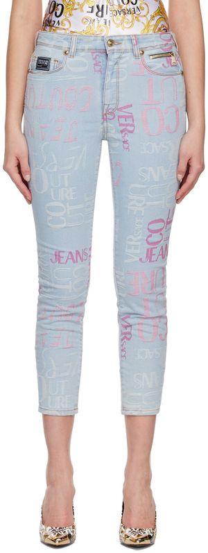 Versace Jeans Couture Indigo Jacquard Jeans