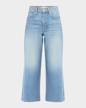 Grace Wide Ankle Jeans with Raw Hem
