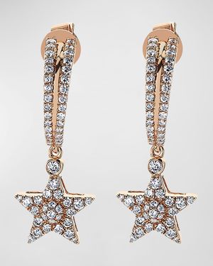Sirius Star 14k Diamond Drop Earrings