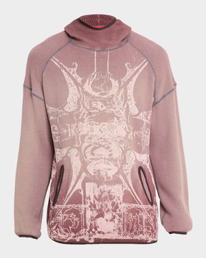 Men's S-Waf-Hood-New Faded Waffle Knit Hoodie