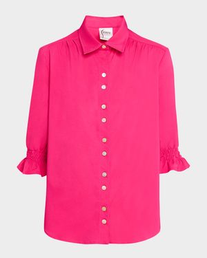 Sirena Button-Down Solid Stretch Shirt