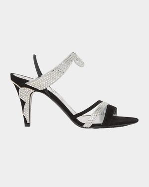 Strass Suede Cosmos Slingback Sandals