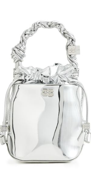 GANNI Ganni Mini Specchio Bou Bucket Bag Silver One Size