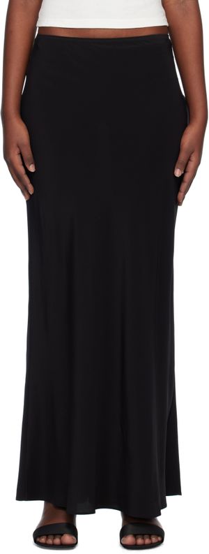 Matteau Black Bias Elastic Midi Skirt