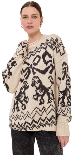 Acne Studios Kaisen Donegal Fair Isle Sweater White/Black L
