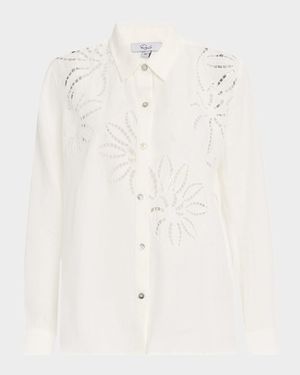 Samar Floral Eyelet-Embroidered Linen Shirt