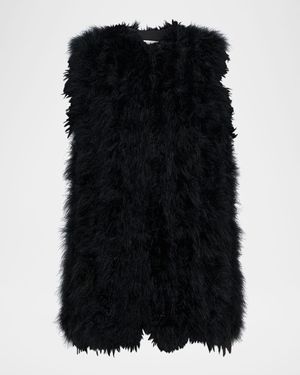 Cropped Feather Gilet