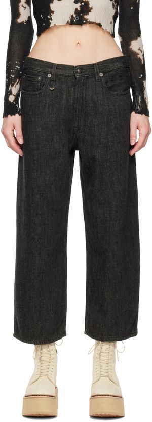 R13 Black Ankled D'Arcy Jeans