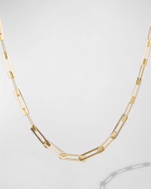 Laser Open Interlocking Rectangle Necklace, 18"L