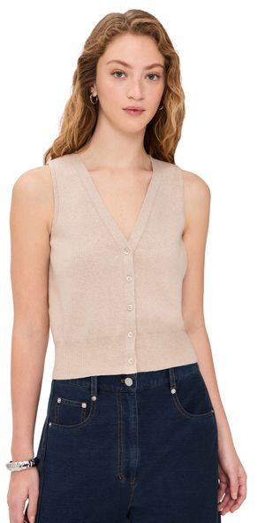 STAUD Ficus Sweater Vest Stone XL