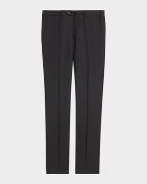 Men's Flat-Front Wool Trousers