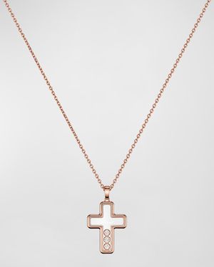 Happy Diamonds 18K Rose Gold Cross Pendant Necklace