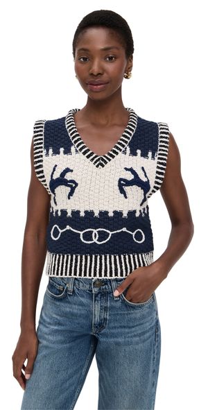 Carolina K Fox Vest Navy S