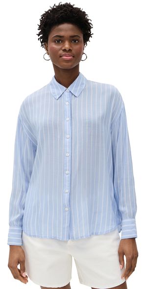 DAZE Lotus Button Down Shirt Castle Stripe S