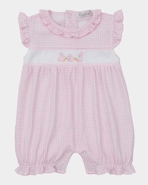 Girl's Baby Bunny Patch Playsuit, Size 3M-18M