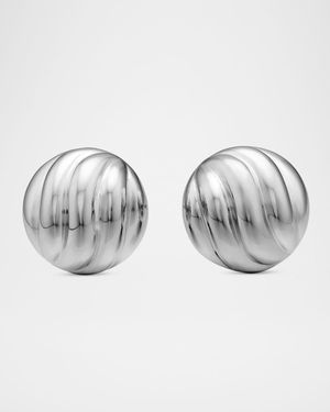 Sculpted Cable Stud Earrings in Sterling Silver