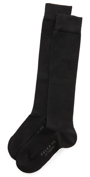 Falke Soft Merino Knee High Socks Black 39-40