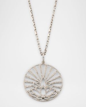 Sterling Silver Diamond Lotus Pendant Necklace