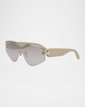Serpenti Rimless Metal & Nylon Shield Sunglasses