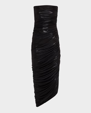 Strapless Diana Asymmetric Ruched Gown