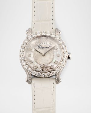 36mm Happy Sport Joaillerie Watch with Diamonds and MOP Dial