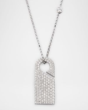 18K White Gold Diamond Bezel Necklace
