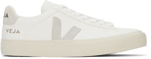 VEJA White & Gray Campo Leather Sneakers