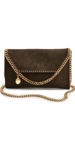 Stella McCartney Falabella Wallet Chain Crossbody Bag In Alter Suede Moka One Size