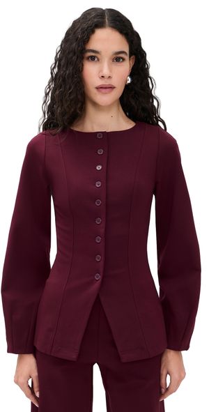ALIGNE Bonnie Ponte Blazer Oxblood 4