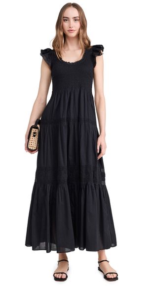 LoveShackFancy Chessie Dress Black M