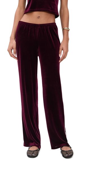LE BOP Paige Velvet Pants Wine/Ivory Stripe S