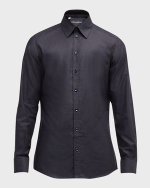Men's Pindot Cotton Dress Shirt
