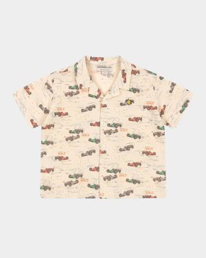 Boy's Elliot Race Car Button Down Shirt, Size 18M-10