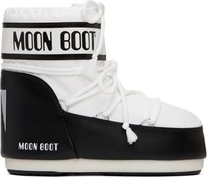 Moon Boot Bottines Icon blanc et noir en nylon