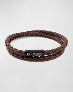 Chelsea Double-Wrap Braided Bracelet, Brown