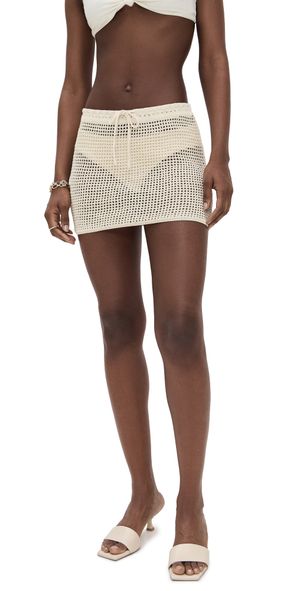 Good American Crochet Miniskirt Ecru 5XL