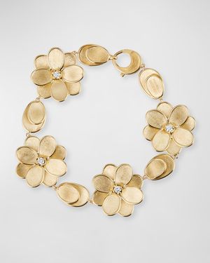Petali 18K Yellow Gold Diamond Flower Bracelet