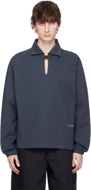 GR10K Navy Jersey Midlayer Polo