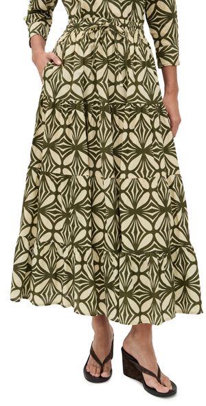 Guadalupe Design Charlotte Long Skirt Green XS