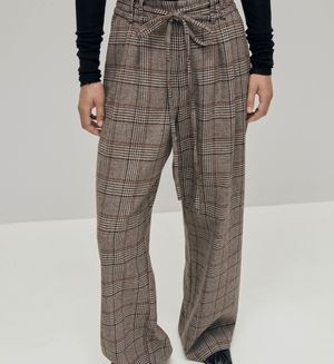 Alohas - Pantalon droit en laine - Taille L - Marron