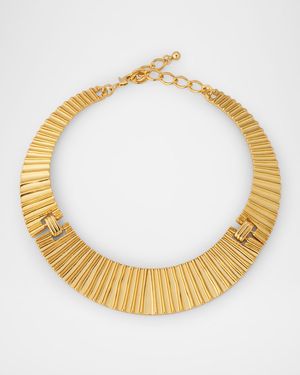 Three-Part Tapered Ribbed Choker Necklace