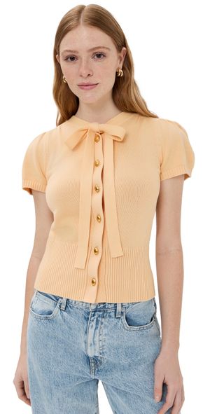 Tanner Fletcher Matilda Bow Cardigan Pale Yellow 5