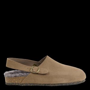 Bosabo - Sabots plats en cuir velours - Taille 41 - Beige