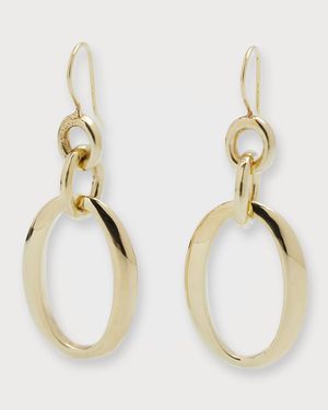 Short Oval Link Earrings in 18K Gold