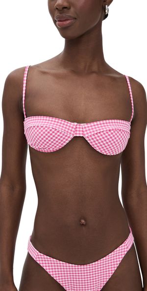 Onia Brigitte Bikini Top Gin Fizz/White XS