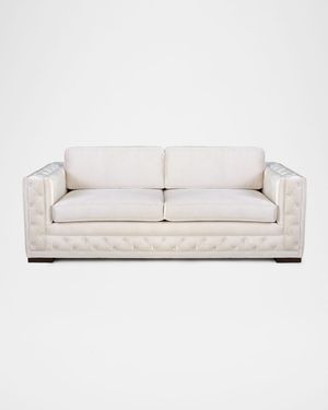 Bently White Tufted Sofa