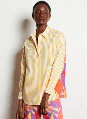 Bella Jones - Chemise oversize en coton imprimé - Taille 3 - Jaune